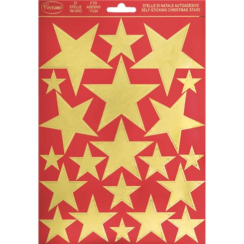 Cecami Natale 25 Adesivi Stelle grandi oro NA50048SO