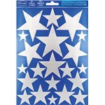 Cecami Natale 25 Adesivi Stelle grandi argento NA50050SA
