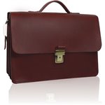 Borsa Cuoio Memotak 2004 3 scomparti Bordo