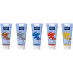 LB Tempera e Gel con Brillantini 5 Tubi da 75 ml.