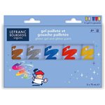 LB Tempera e Gel con Brillantini 5 Tubi da 75 ml.