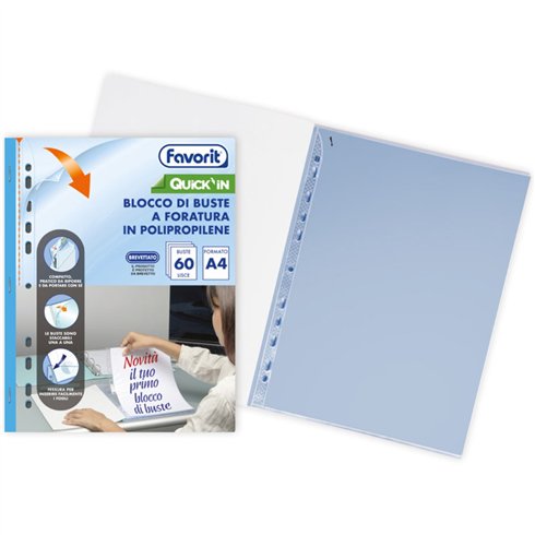 Blocco Porta Buste 4 fori 60 pz.