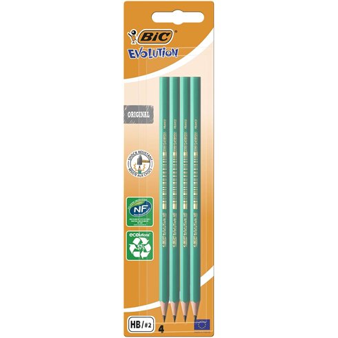 Bic Blister Matite Evolution HB 4 pz. (Fine Stock)