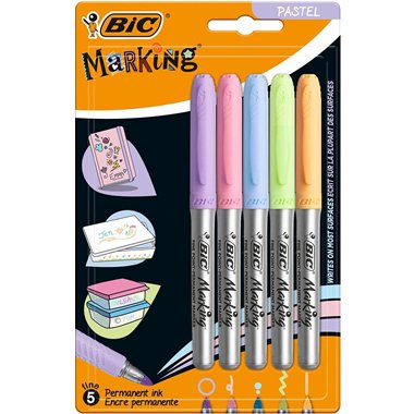 Pennarelli Bic Intensity Marker Pastel  Color 5 pz (Fine Stock)