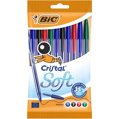 Bic Blister Cristal Soft 10 pz. Ass. (Fine Stock)