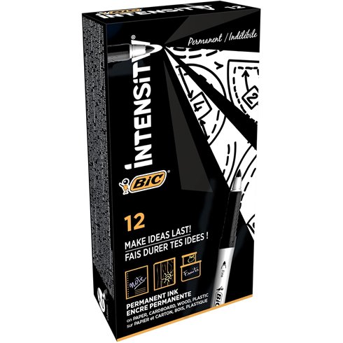Marker Bic Intensity Nero punta tonda 12 pz. (Fine Stock)
