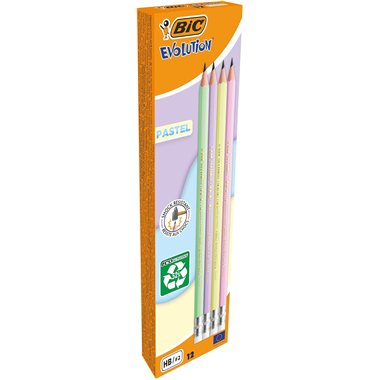 Bic Matite con gomma Pastel 12 pz. 518306 (Fine Stock)