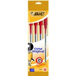Bic Blister Cristal  4 pz. Rosso (Fine Stock)