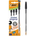 Bic Blister Cristal  4 pz. Nero (Fine Stock)