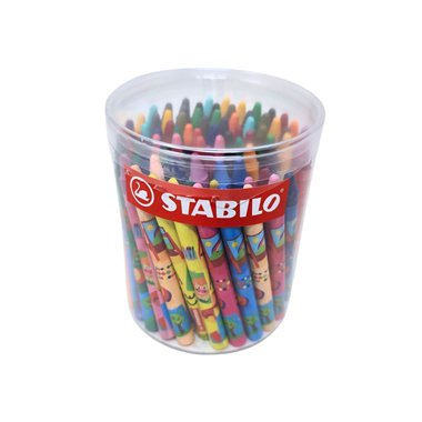 Pastelli a cera Stabilo Round Plastic Barattolo 80