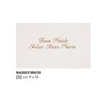 Cecami Natale 25 Biglietti e busta bianco scritta oro singolo NA50031BN