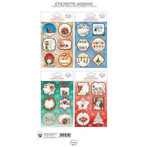 Cecami Natale 25 Etichette adesive 17x24 NA50175EN