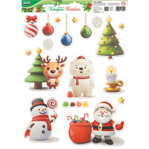 Lebex Xmas 25 Vetrofanie Natale Colorate 82093