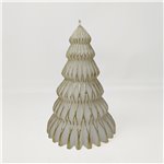 SIL Candela Albero Rombi Bianco Oro 15 cm