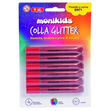 Colla Glitter Lebez 10,5 ml. 6 pz. Rosso5131-R