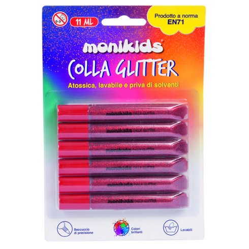 Colla Glitter Lebez 10,5 ml. 6 pz. Rosso5131-R