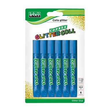 Colla Glitter Lebez 10,5 ml. 6 pz. Blu 5131-BL