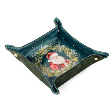 SIL Svuota Tasche Velluto Babbo Natale 25x25 cm. Verde