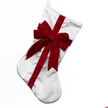 SIL Calza Velluto Bianco c/Fiocco 50 cm.