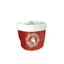 SIL Cestino Velluto Babbo Natale 15x20 cm. Rosso