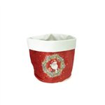 SIL Cestino Velluto Babbo Natale 15x20 cm. Rosso