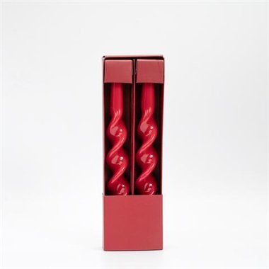 SIL Set 2 Candele Aspirale 25 cm. Rosso