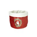 SIL Cestino Velluto Babbo Natale 20x22 cm. Rosso