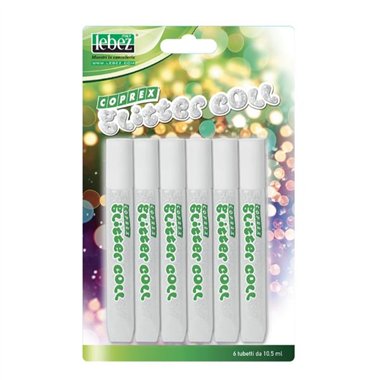 Colla Glitter Lebez 10,5 ml. 6 pz. Bianco 5131-B