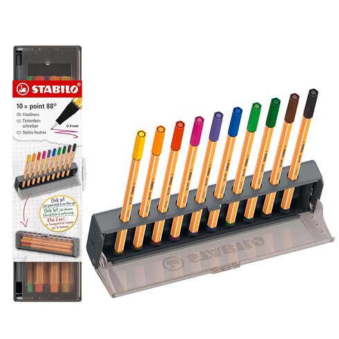 Pennarelli Stabilo Point 88  a 10 in Click Set 8810-5