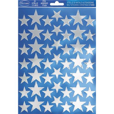Cecami Natale 25 Adesivi Stelle piccole argento NA50049SA