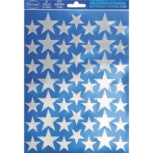 Cecami Natale 25 Adesivi Stelle piccole argento NA50049SA