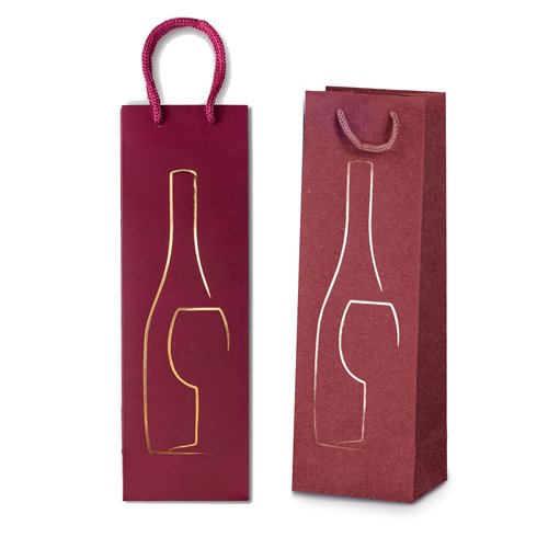 Sadoch 26 Shopper bottiglia rex c/stampa a caldo bordeaux 12x9x37 10 pz.