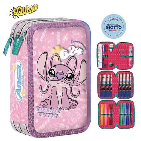 SC 26 Astuccio 3 Zip 3D Stitch Rosa