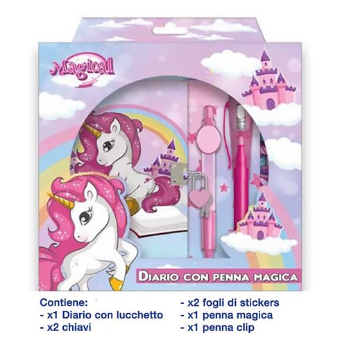 Diario segreto con penna magica Unicorno