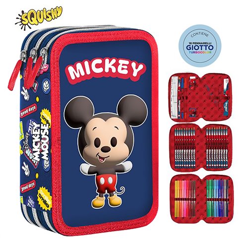 SC 26 Astuccio 3 Zip Squishy Mickey