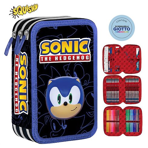 SC 26 Astuccio 3 Zip Squishy Sonic