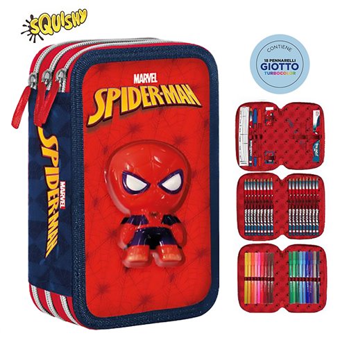SC 26 Astuccio 3 Zip Squishy Spiderman
