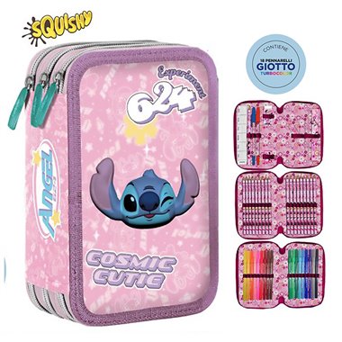 SC 26 Astuccio 3 Zip Squishy Stitch Rosa