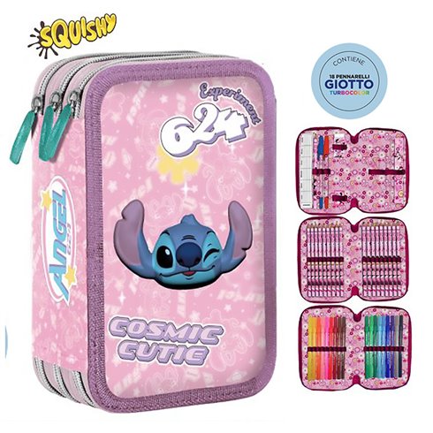 SC 26 Astuccio 3 Zip Squishy Stitch Rosa