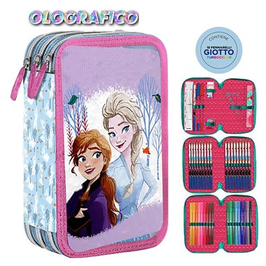 SC 26 Astuccio 3 Zip Olografico Frozen