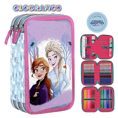SC 26 Astuccio 3 Zip Olografico Frozen