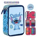 SC 26 Astuccio 3 Zip Olografico Stitch Azzurro