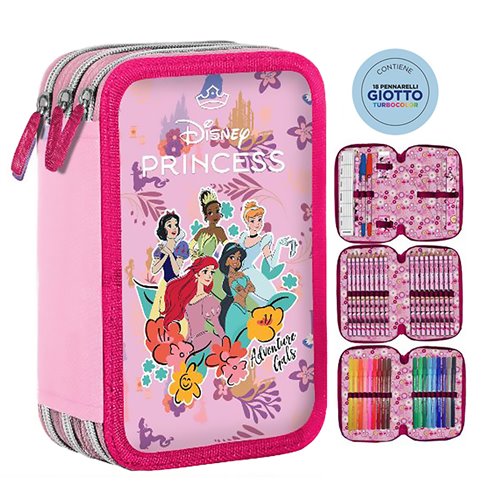 SC 26 Astuccio 3 Zip Principesse 18+18 Giotto