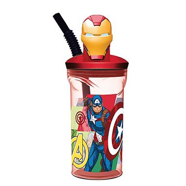 Stor 26 Bicchiere 3D con Cannuccia 360ML Ironman Avengers
