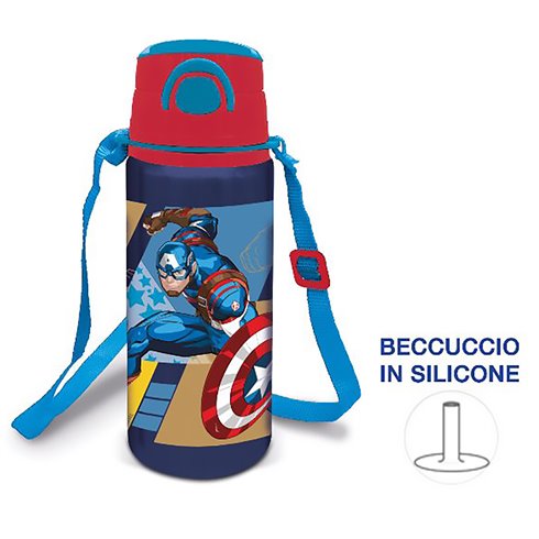 Stor 26 Borraccia Alluminio con Beccuccio e Tracolla 730ML Avengers