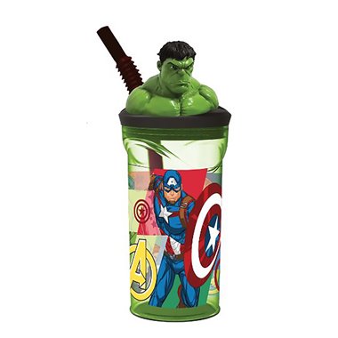 Stor 26 Bicchiere 3D con Cannuccia 360ML Hulk Avengers