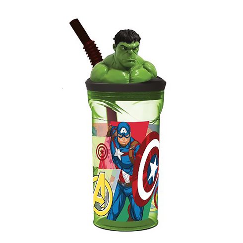 Stor 26 Bicchiere 3D con Cannuccia 360ML Hulk Avengers