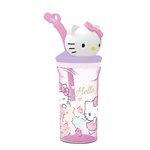 Stor 26 Bicchiere 3D con Cannuccia 360ML Hello Kitty