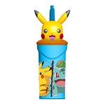 Stor 26 Bicchiere 3D con Cannuccia 360ML Pokemon