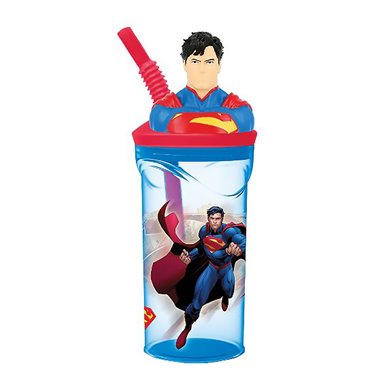 Stor 26 Bicchiere 3D con Cannuccia 360ML Superman